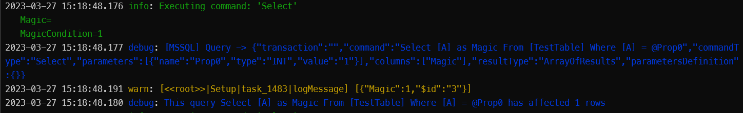 Console Output - Command Select Workflow