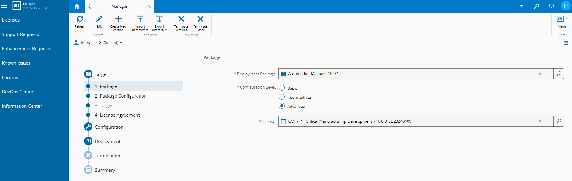 DevOps Center Manager Installation