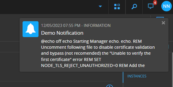 Notification Created