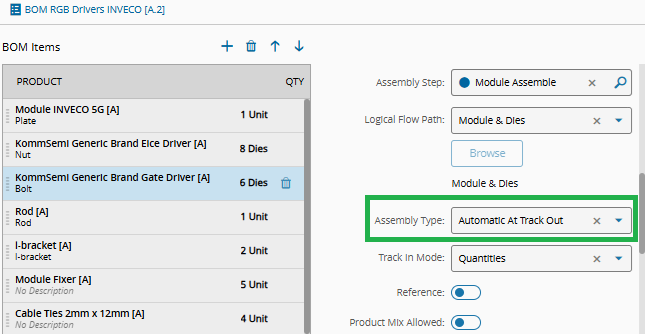 Automatic at Track-Out