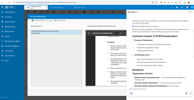 Ask AI Example using an Equipment Manual