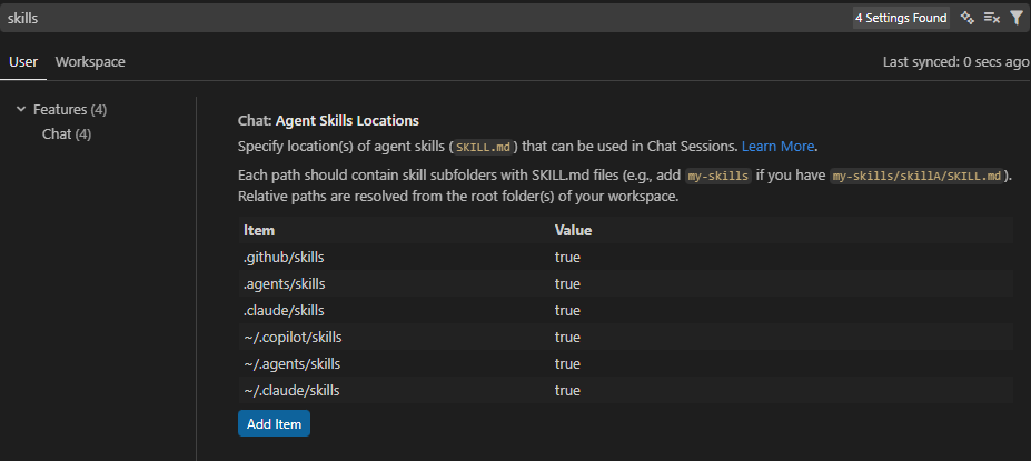 VS Code - Agent Skills Locations