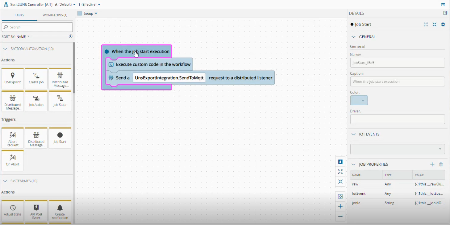 Sent to UNS Controller