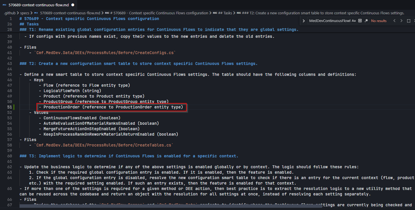 Spec Adding Production Order