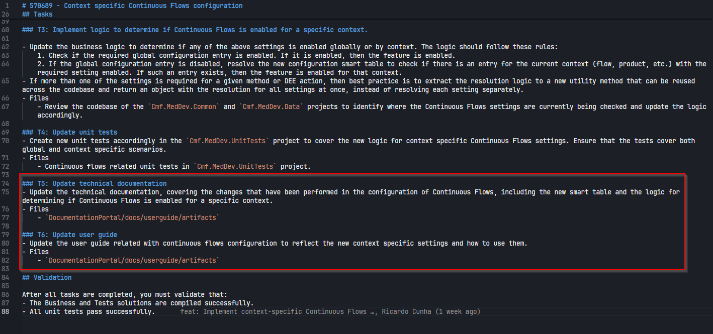 Spec - Update documentation